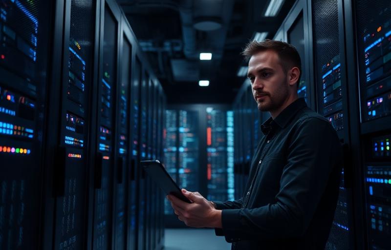 IT professional managing servers in a data center